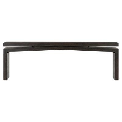 Rayan Rustic Lodge Smoked Black Oak Wood Console Table - Large