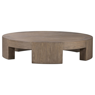 Sheena Rustic Lodge Warm Brown Oak Wood Round Coffee Table - 60"