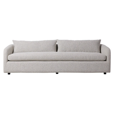 Angela Modern Classic Light Grey Performance Boucle Sofa - 97"