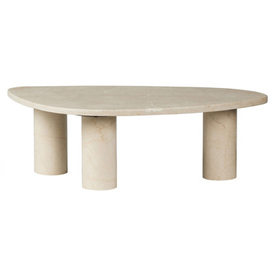 Zayden Modern Classic Cream Marble Coffee Table - 48"