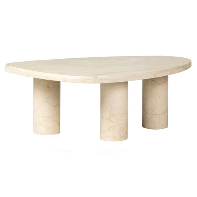 Zayden Modern Classic Cream Marble Coffee Table - 36"