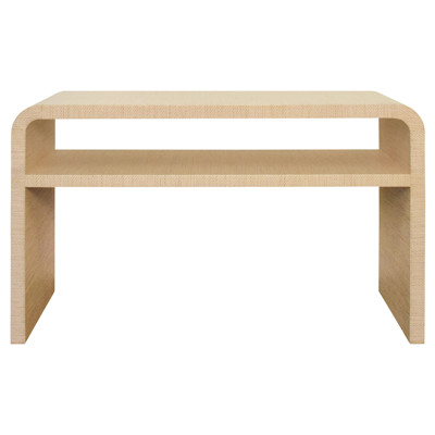Worlds Away Marshall Modern Classic Natural Grasscloth Console Table
