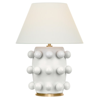 Visual Comfort Signature Collection KW3030PW-L-CL Kelly Wearstler Linden 14 inch 1.6 watt Plaster White Cordless Table Lamp Portable Light