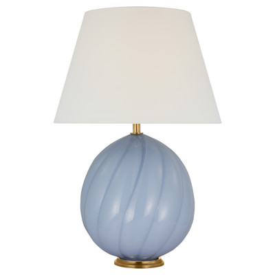 Visual Comfort Talia Modern Classic Blue Glass Cordless Table Lamp - 29"