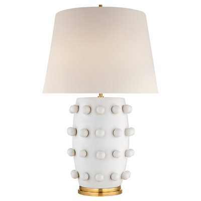 Visual Comfort Signature Collection KW3031PW-L-CL Kelly Wearstler Linden 26.25 inch 5 watt Plaster White Cordless Table Lamp Portable Light, Medium