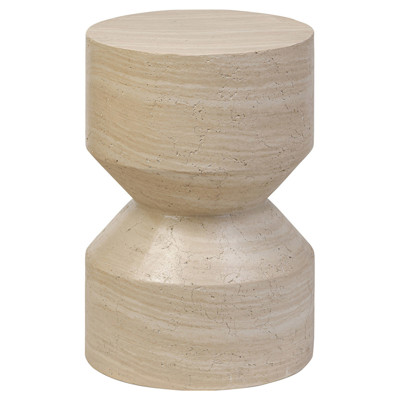 Ellory Modern Classic Beige Concrete Round Outdoor Drink Table
