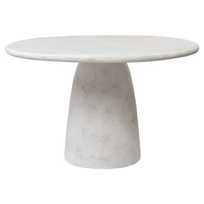 Emilia Modern Classic Off White Concrete Round Outdoor Dining Table - 48"