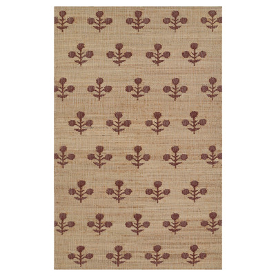 Francine French Country Rust Floral Patterned Jute Rug - 3'6"x5'6"