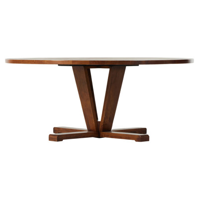 Camille Modern Classic Brown Reclaimed Mango Wood Round Dining Table - 72"
