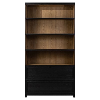 Clarence Rustic Lodge Black Oak Bookcase