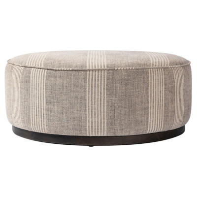 Westgate Sinclair Manchester Flint Upholstered Large Round Ottoman