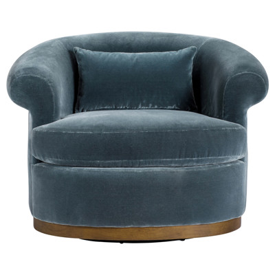 Mariam Modern Classic Teal Velvet Performance Swivel Chair