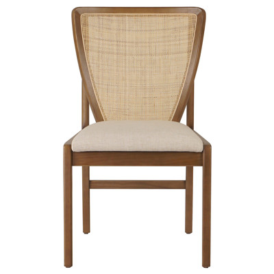 Morgan Coastal Beach Cream Performance Natural Cane Dining Side Chair