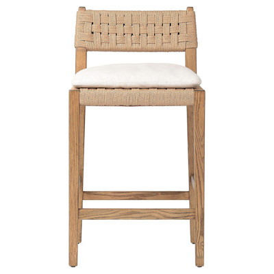 Henry Coastal Cream Performance Natural Woven Oak Counter Stool