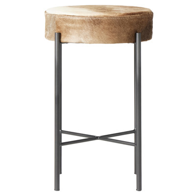 Maynard Industrial Loft Speckled Hair On Hide Iron Metal Counter Stool