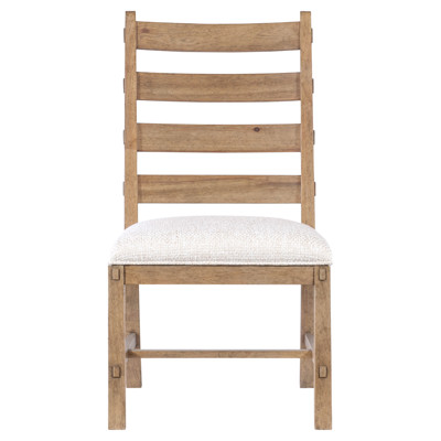 Vince Coastal Beach Brown Wood Ladderback Dining Chair