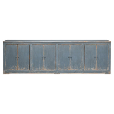 Errol Coastal Beach Distressed Blue Wood Sideboard