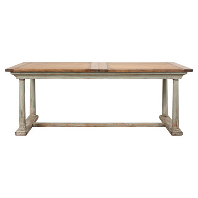 Liam Updated Traditional Distressed Green Rectangular Extendable Dining Table - 82-100"