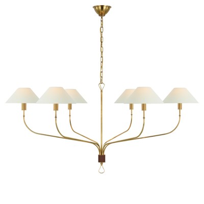 Visual Comfort Griffin Traditional Antique Brass Tail Chandelier - Grande