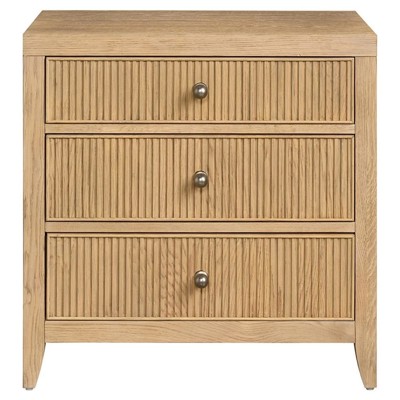 Isabella Modern Classic Fluted Brown Oak Nightstand