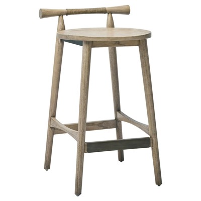 Madeira Modern Classic Washed Taupe Wood Counter Stool