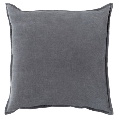 Anika Modern Classic Charcoal Velvet Flange Down Pillow - 22x22