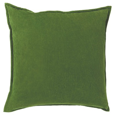 Anika Modern Classic Dark Green Velvet Flange Down Pillow - 22x22