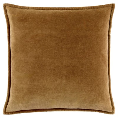 Anika Modern Classic Brown Velvet Flange Down Pillow - 20x20