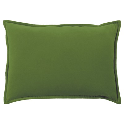 Anika Modern Classic Dark Green Velvet Flange Down Lumbar Pillow - 13x19