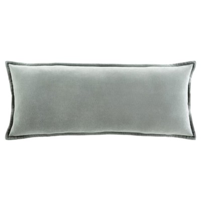Anika Modern Classic Green Velvet Flange Down Lumbar Pillow - 12x30