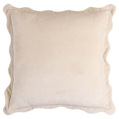 Stella French Country Light Beige Cotton Scallop Throw Pillow - 20x20