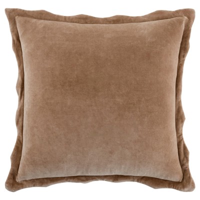 Stella French Country Brown Cotton Scallop Throw Pillow - 22x22