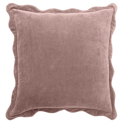 Stella French Country Mauve Cotton Scallop Throw Pillow - 22x22