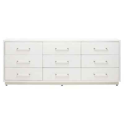 Taylor Modern Classic White Linen 9 Drawer Dresser