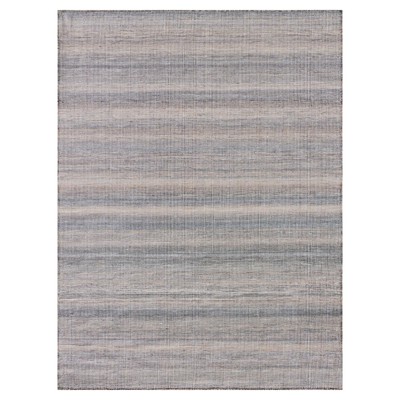 Brielle Coastal Beach Grey Striated Patterned Indoor Outdoor Rug - Sample
