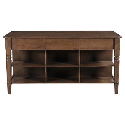 Vincent Updated Traditional Brown Acacia Wood Kitchen Island - 72"