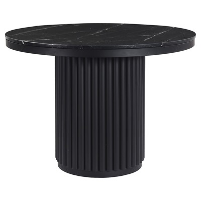 Archie Modern Classic Black Round Dining Table - 42"