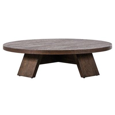 Irondale Round Wood Ashen Oak Resawn Coffee Table