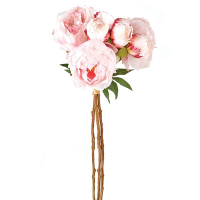 Meira Traditional Light Pink Peony Faux Floral Bundle