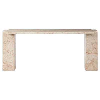 Valerie Modern Classic Taupe Marble Rectangular Console Table