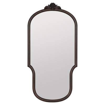 Marisol French Country Dark Brown Wood Frame Wall Mirror