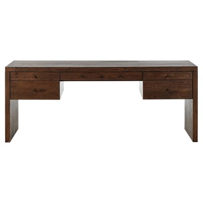 Julius Modern Classic Brown Oak Wood Executive Desk