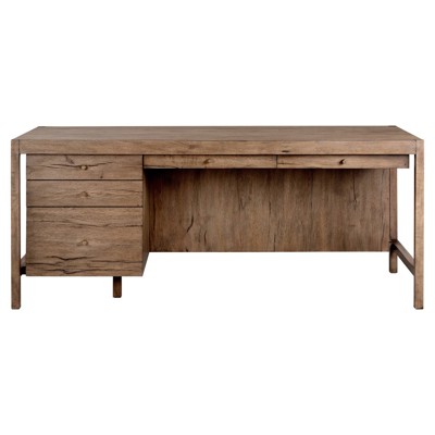 Haiden Suspension Rustic Grey Veneer Oak Wood Secretary Desk