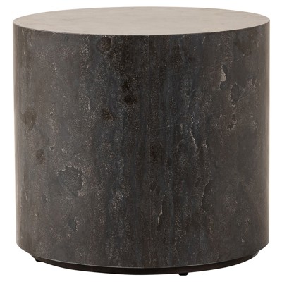 Jaxton Modern Classic Bluestone Round Drum End Table