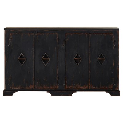 Orion Rustic Lodge Black Distressed Wood Sideboard