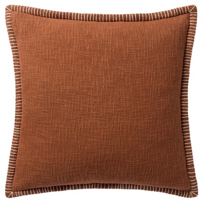 Corwyn Updated Traditional Terracotta Cotton Throw Pillow - 22x22