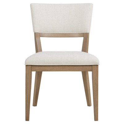 Amleto Modern Classic Cream Performance Brown Oak Dining Chair