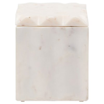 Pigeon and Poodle Proviso Modern Classic White Fluted Marble Canister - Small