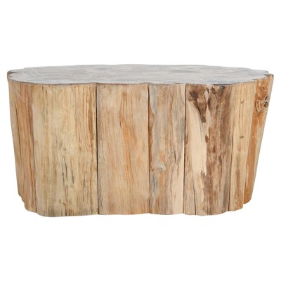 Nala Coastal Beach Petrified Teak Wood Coffee Table
