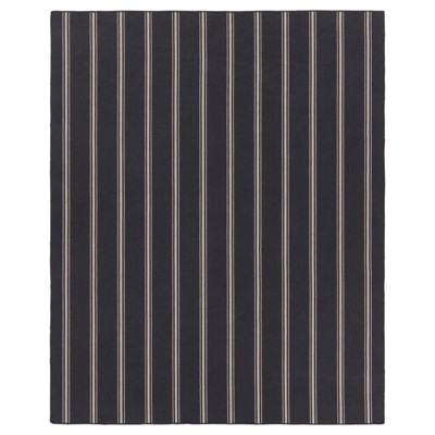 Mavian Coastal Beach Navy Blue Striped Patterned Indoor Outdoor Rug - Sample